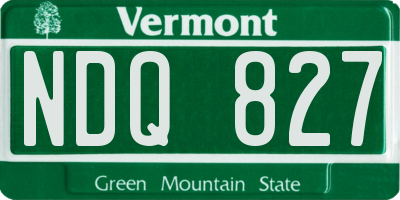 VT license plate NDQ827