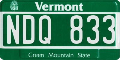 VT license plate NDQ833