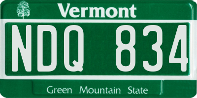 VT license plate NDQ834