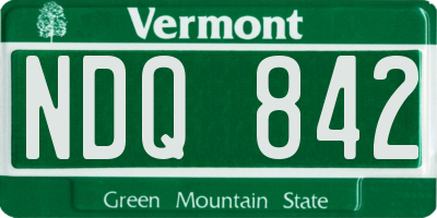 VT license plate NDQ842