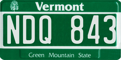 VT license plate NDQ843