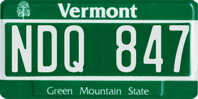 VT license plate NDQ847