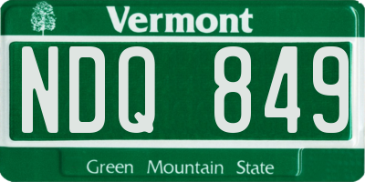 VT license plate NDQ849