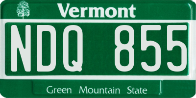 VT license plate NDQ855