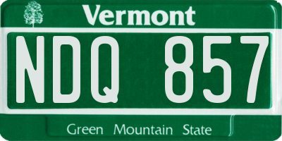 VT license plate NDQ857
