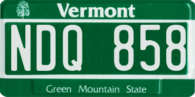 VT license plate NDQ858