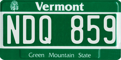 VT license plate NDQ859