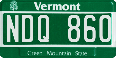 VT license plate NDQ860