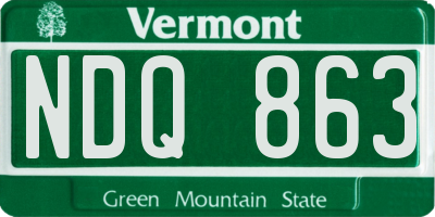 VT license plate NDQ863