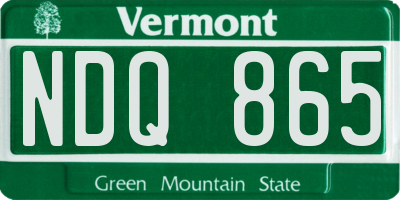 VT license plate NDQ865