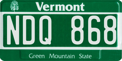 VT license plate NDQ868