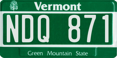 VT license plate NDQ871