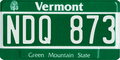 VT license plate NDQ873