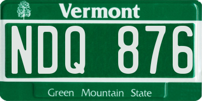VT license plate NDQ876