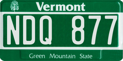 VT license plate NDQ877