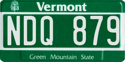 VT license plate NDQ879