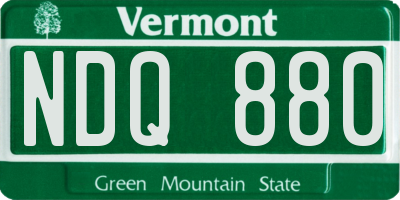 VT license plate NDQ880