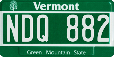 VT license plate NDQ882