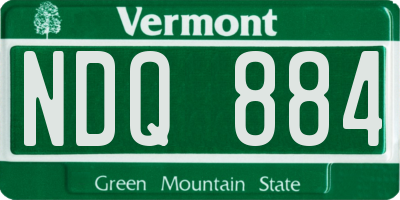 VT license plate NDQ884