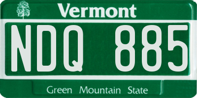VT license plate NDQ885