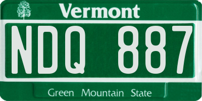 VT license plate NDQ887