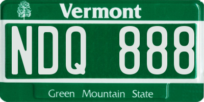VT license plate NDQ888