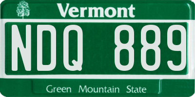 VT license plate NDQ889