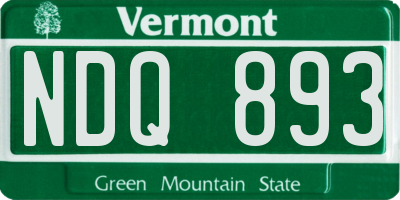 VT license plate NDQ893