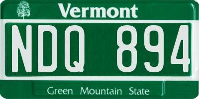 VT license plate NDQ894