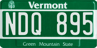 VT license plate NDQ895
