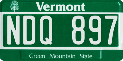 VT license plate NDQ897