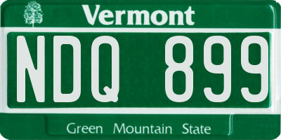 VT license plate NDQ899