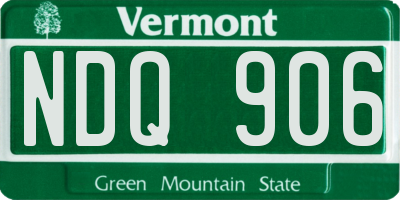 VT license plate NDQ906