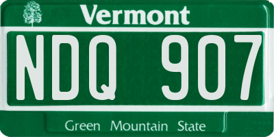 VT license plate NDQ907