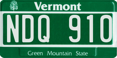 VT license plate NDQ910