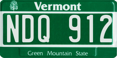 VT license plate NDQ912