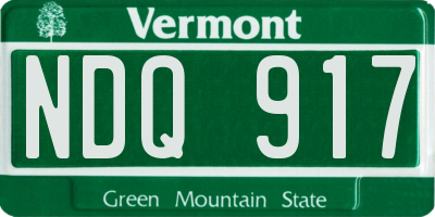 VT license plate NDQ917