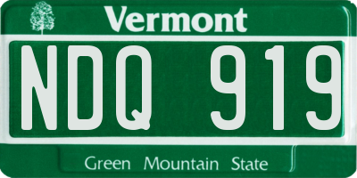 VT license plate NDQ919