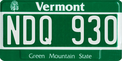 VT license plate NDQ930