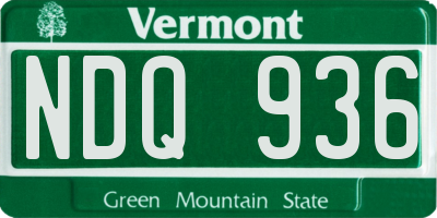 VT license plate NDQ936