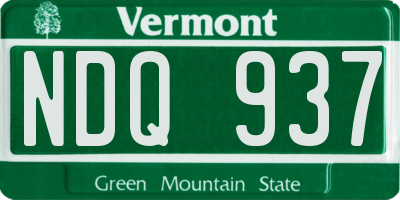 VT license plate NDQ937
