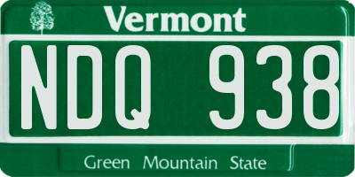 VT license plate NDQ938