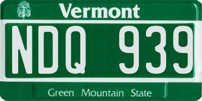 VT license plate NDQ939