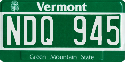 VT license plate NDQ945