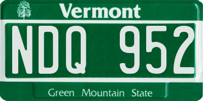 VT license plate NDQ952