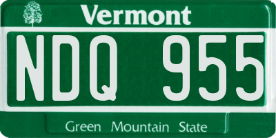 VT license plate NDQ955
