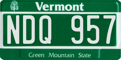 VT license plate NDQ957