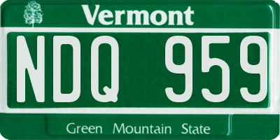 VT license plate NDQ959