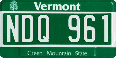 VT license plate NDQ961