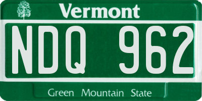 VT license plate NDQ962